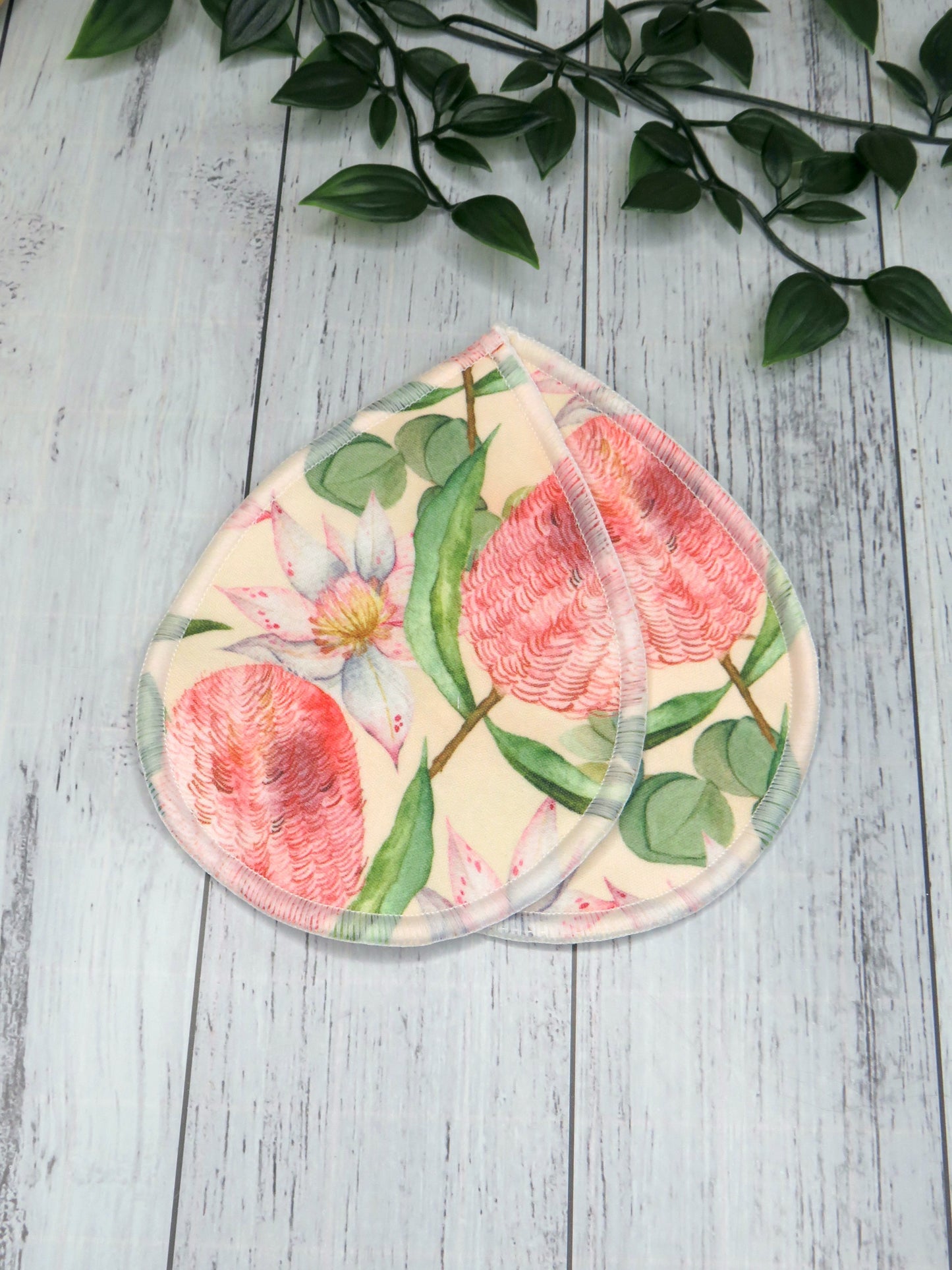 Blushing Banksia - Breast Pads - PUL