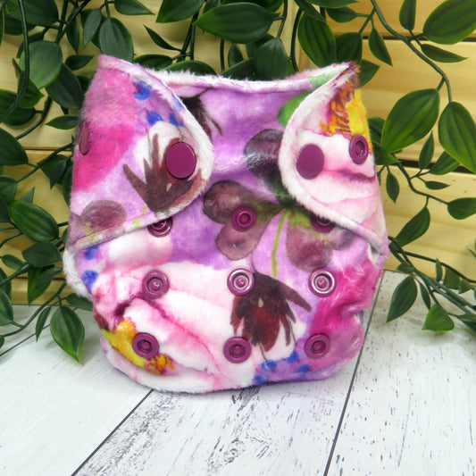 Purple Floral - Minky - Newborn