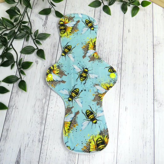 Bee Happy - Heavy Cloth Pad - 12 Inch - Cotton Lycra