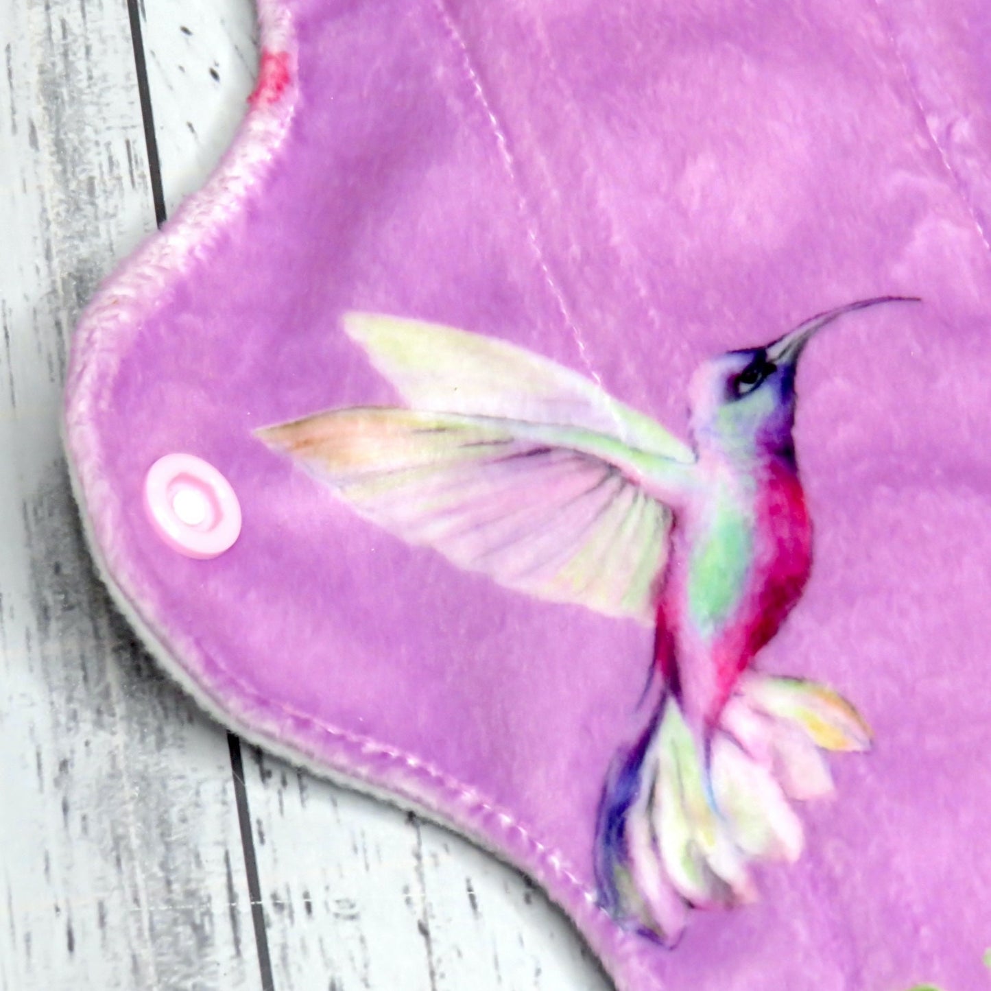 Purple Humming Bird - Heavy Cloth Pad - 12 Inch - Minky