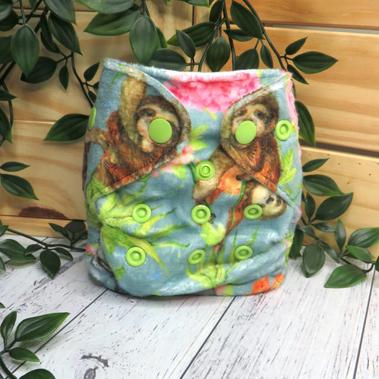 Floral Sloth - Minky - Newborn