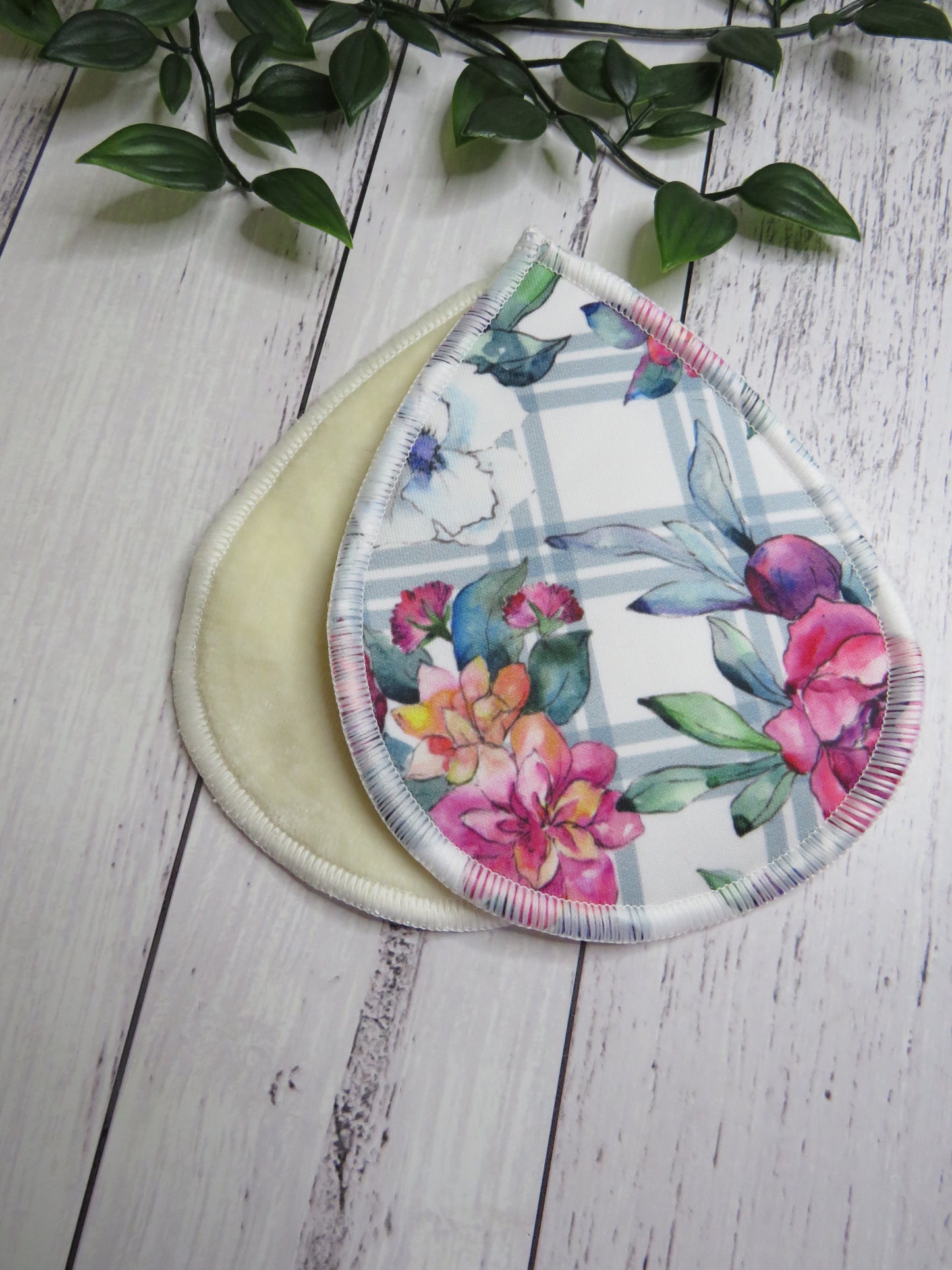 Floral Plaid - Breast Pads - PUL