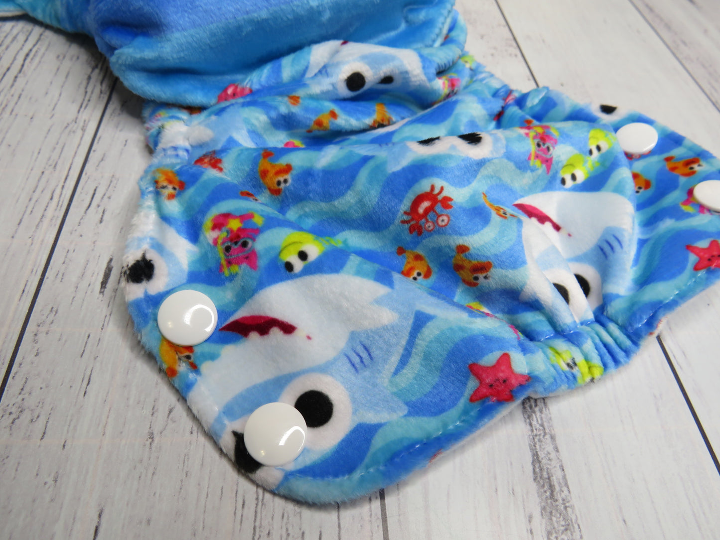 Baby Shark - Minky - Side Snap