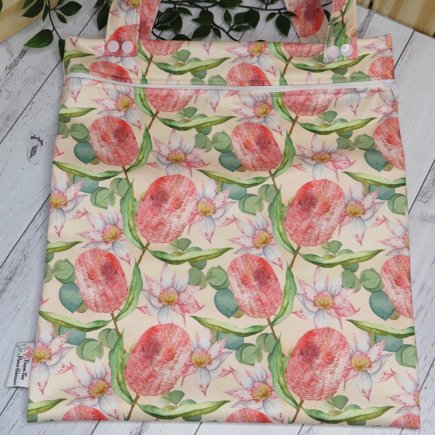 Blushing Banksia - Double Pocket Wetbag