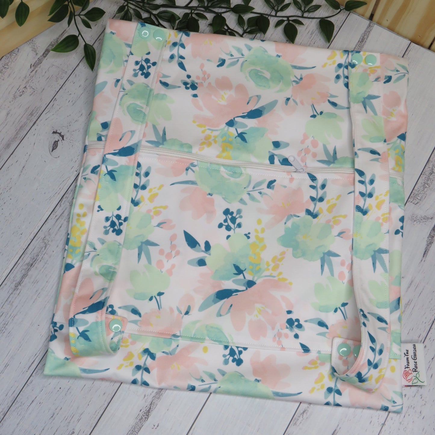 Soft Watercolour Flowers - Double Pocket Wetbag