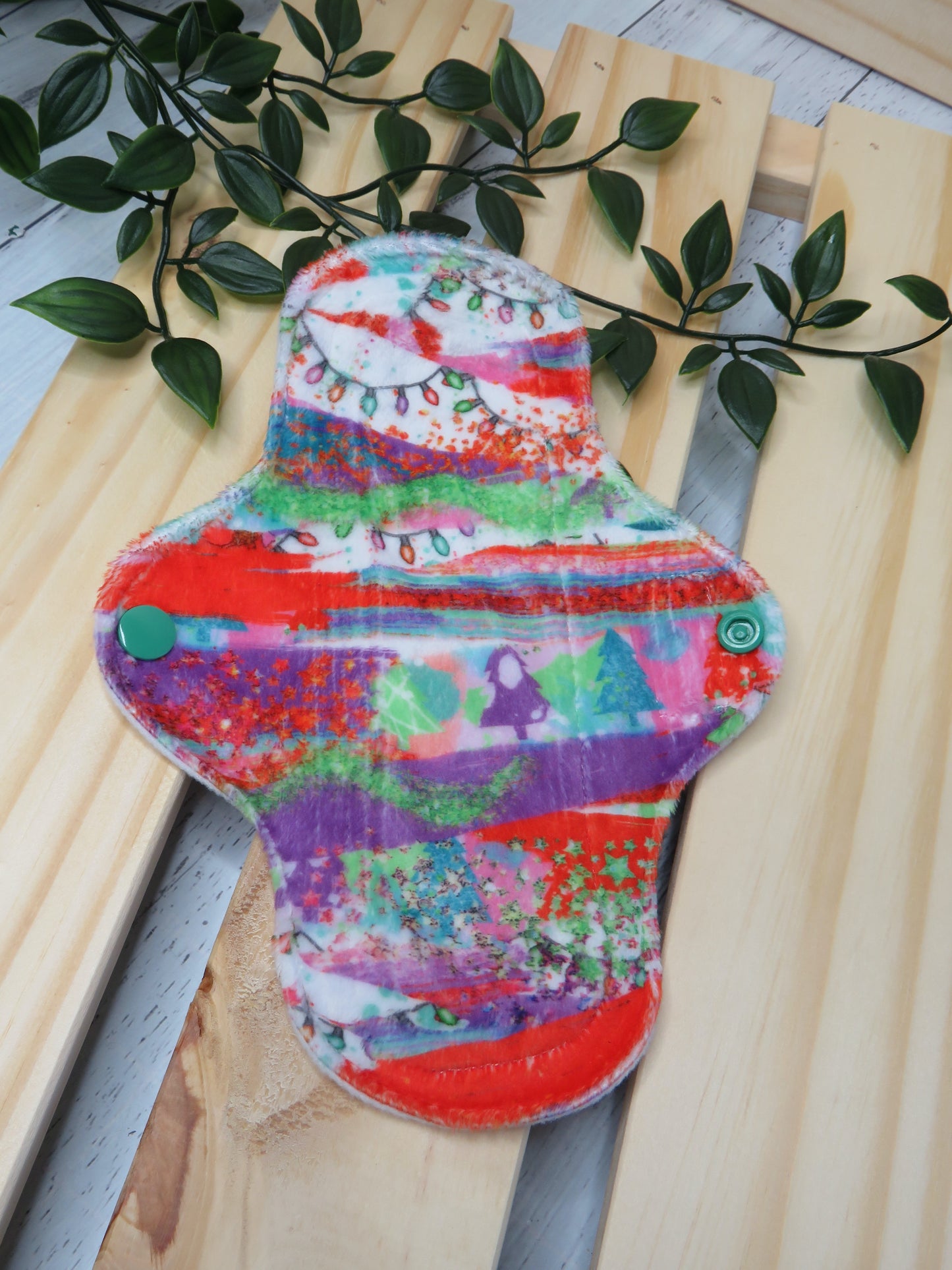 Christmas Mix - Moderate Cloth Pad - 8 Inch - Minky
