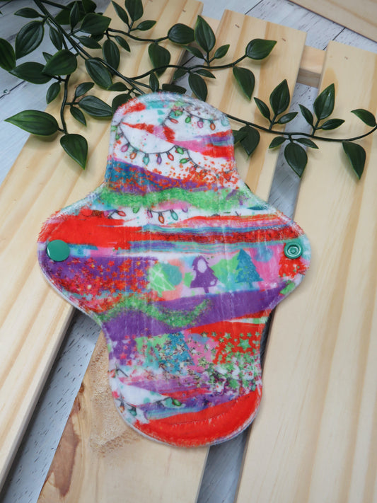 Christmas Mix - Moderate Cloth Pad - 8 Inch - Minky