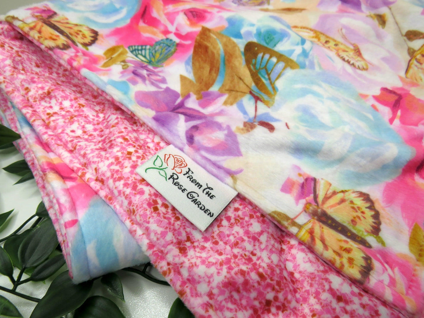 Pink Dahlia - Minky Blanket