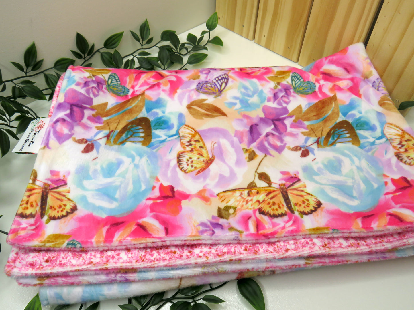 Pink Dahlia - Minky Blanket